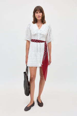 Dove  -  Pansy Embroidery White