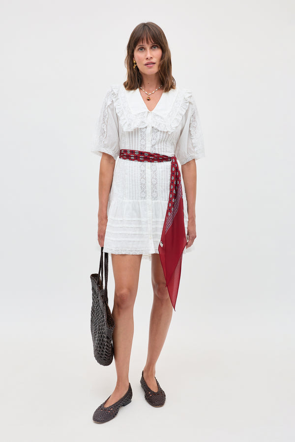 Dove  -  Pansy Embroidery White
